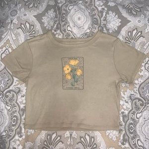 thrifted tan XS crop top